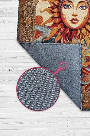 Homshtag Güneş Temalı Çok Renkli Salon Halısı Hippie Ev Dekoru İndie Oda Dekoru Oturma Odası Halısı