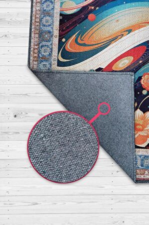 Homshtag Uzay Temalı Çok Renkli Salon Halısı Hippie Ev Dekoru İndie Oda Dekoru Oturma Odası Halısı