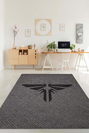 Homshtag Last Of Us Atesböceği Halısı Siyah Gri Renk Halı Last Of Us Dizisi Sever Halısı Modern Halı