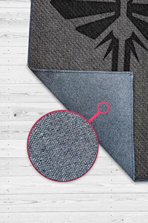 Homshtag Last Of Us Atesböceği Halısı Siyah Gri Renk Halı Last Of Us Dizisi Sever Halısı Modern Halı