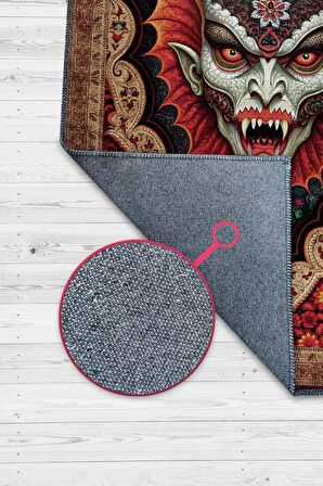 Homshtag Vampir Figürlü Korku Temalı Salon Halısı Gotik Çok Renkli Oturma Odası Halı Konsept Halı