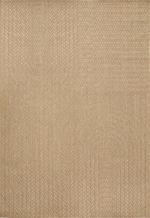 Sisaluna 4443 Bej Jüt Tabanlı Modern Dokuma Kilim Sisal Hasır Halı