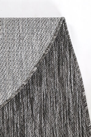 Konfor Halı Tema 9035 Gri Sisal Hasır İç Dış Mekan Kilim Dekoratif Bahçe Balkon Salon Halısı