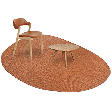 Konfor Halı Tema 9038 Turuncu Sisal Hasır İç Dış Mekan Kilim Dekoratif Bahçe Balkon Salon Halısı