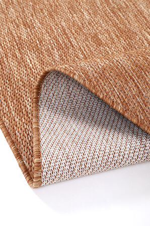 Konfor Halı Tema 9038 Turuncu Sisal Hasır İç Dış Mekan Kilim Dekoratif Bahçe Balkon Salon Halısı
