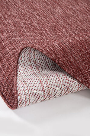 Konfor Halı Tema 9039 Bordo Sisal Hasır İç Dış Mekan Kilim Dekoratif Bahçe Balkon Salon Halısı