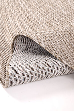 Konfor Halı Tema 9040 Bej Sisal Hasır İç Dış Mekan Kilim Dekoratif Bahçe Balkon Salon Halısı