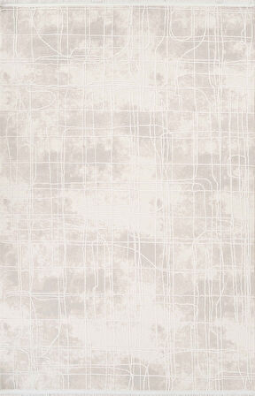 Vola 2909 Yumuşak Dokulu Modern Salon Mutfak Koridor Halısı Krem Tozumaz Makine Halısı