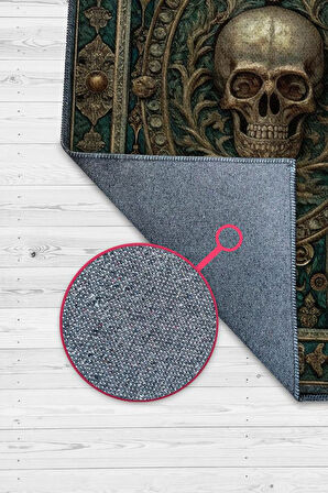 Homshtag Gotik Cadı Ormanı Temalı Halı Koyu Renkli Retro Oturma Odası Halısı Kuru Kafalı Halı