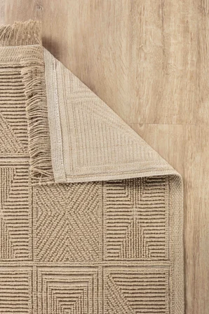 Natura 6661 %100 Doğal Jüt Kilim Bej Renkli Yumuşak Dokulu Şık Tasarımlı Kilim Modern Dokuma Kilim