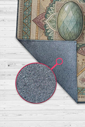 Homshtag Labradorit Taşı Halısı Yeşil Renkli Enerji Taşı Figürlü Halı Spiritüel Temalı Modern Halı