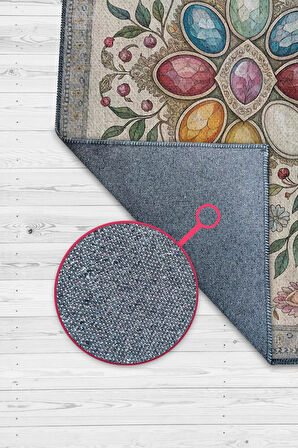 Homshtag Ay Taşı Halısı Çok Renkli Enerji Taşı Figürlü Halı Spiritüel Temalı Modern Halı