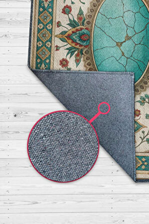 Homshtag Turkuaz Taşı Halısı Yeşil Turkuaz Renkli Aura Taşı Enerji Spiritüel Temalı Modern Halı