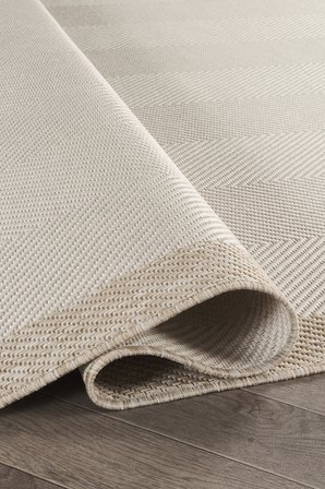 Sisalux 3084 Krem Bej Yuvarlak Sisal Dokuma Jüt Kilim Hav Toz Vermez Mutfak Oturma Odası Halısı
