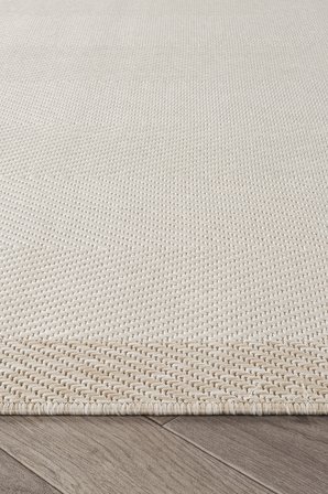 Sisalux 3084 Krem Bej Yuvarlak Sisal Dokuma Jüt Kilim Hav Toz Vermez Mutfak Oturma Odası Halısı