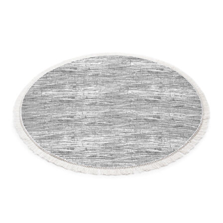 Dekoreko İnci Halı Dijital Saçaklı Yuvarlak 1812 Desen 1