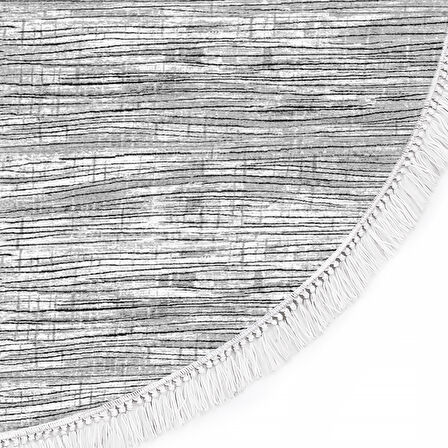 Dekoreko İnci Halı Dijital Saçaklı Yuvarlak 1812 Desen 1