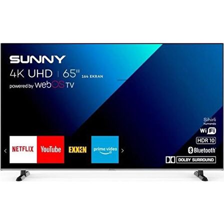 Sunny SN65FMN240 Frameless 65'' 164 Ekran 4K Webos Smart Wifi Led TV