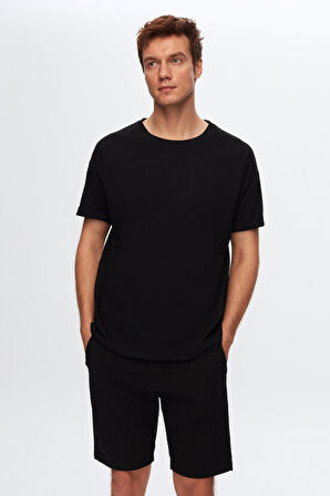 D'S Damat Comfort Siyah %100 Pamuk T-Shirt 6HC14ORT02006
