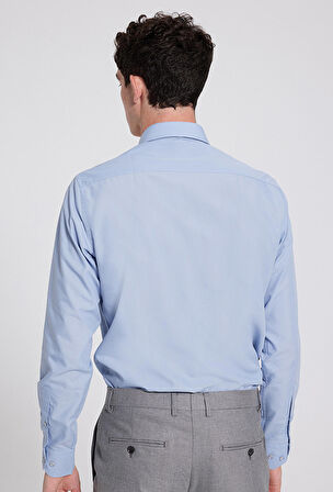 Ds Damat Slim Fit Gri Armürlü Italyan Yaka Gömlek 5HF02ORT08185 5HF02ORT08185