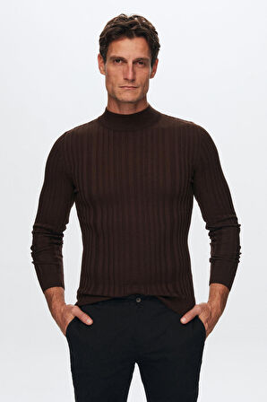 Ds Damat Slim Fit Kahve Fitilli Kazak 5HF06ORT64100 5HF06ORT64100