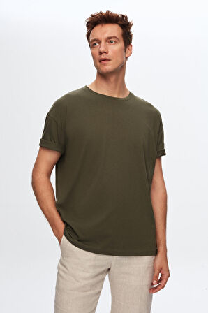 D'S Damat Comfort Haki %100 Pamuk T-Shirt 6HC14ORT02006