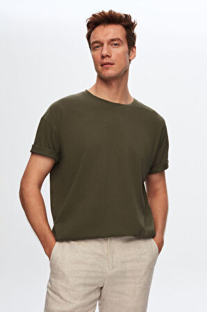 D'S Damat Comfort Haki %100 Pamuk T-Shirt 6HC14ORT02006