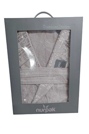 Erkek Bej Bambu Bedenli Tek Bornoz