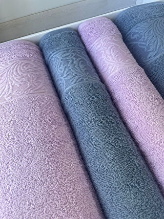 NURPAK %100 PAMUKLU HAMAM TAKIMI MAVİ-LİLA