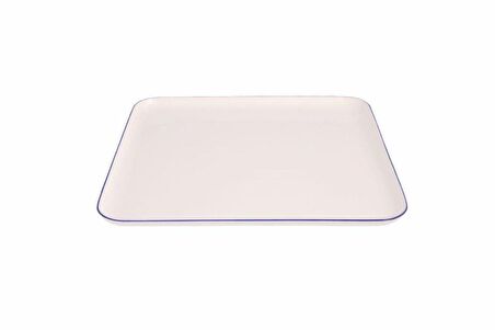 Porland Blue Stripe Düz Tabak 28x28 cm 04ALM006872