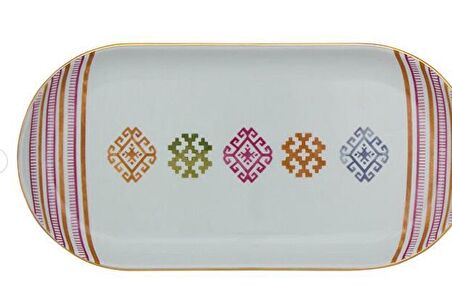 Porland Carpet Serisi 30cm Oval Kayık Tabak