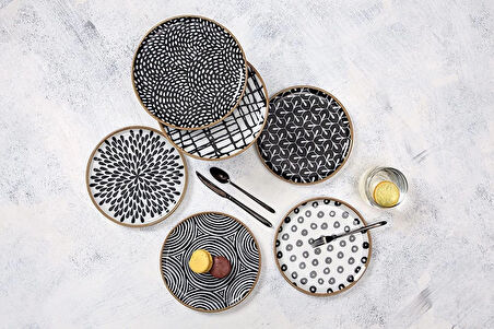 Porland Fractal 20 cm 6 Kişilik Pasta Takımı