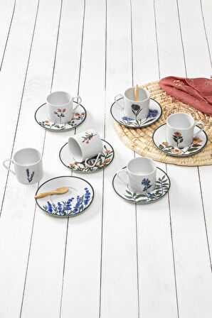 Porland Flower Garden Çay Fincanı 180cc 6 Kişilik 12 Parça 04PPO000116