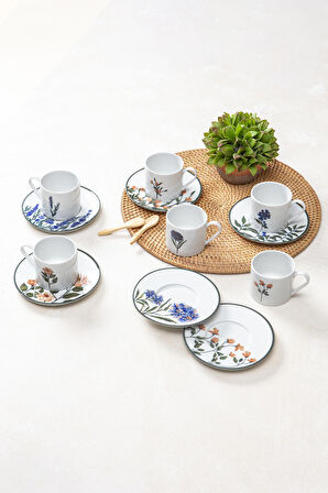 Porland Flower Garden Çay Fincanı 180cc 6 Kişilik 12 Parça 04PPO000116