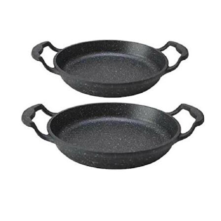 Eda Cookware Granit Döküm 2 li Kapaksız 18-20 Cm Sahan Seti