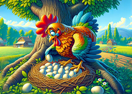 Art Çocuk Horoz Ve Bebekleri 25 Parça Puzzle