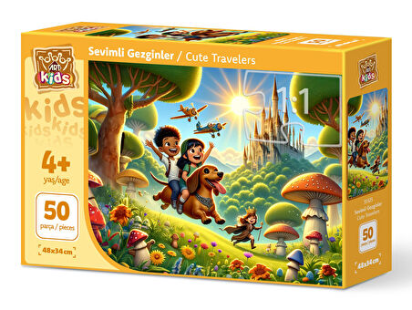 Art Çocuk Sevimli Gezginler 50 Parça Puzzle