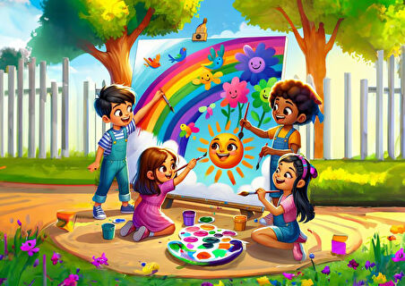 Art Çocuk Minik Ressamlar 50 Parça Puzzle