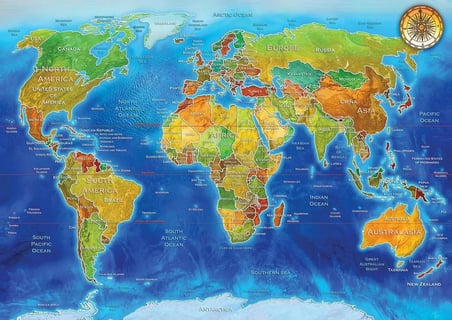 Art Puzzle Jeopolitik Dünya Haritası - 2000 Parça 5496