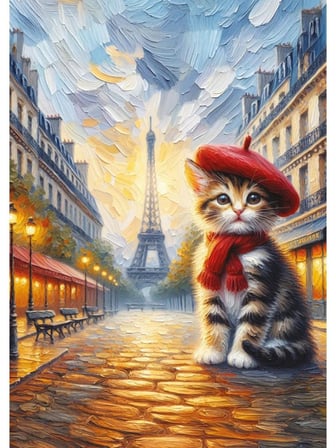 Art Puzzle Sanatçı Kedi Paris'te - 260 Parça 40270