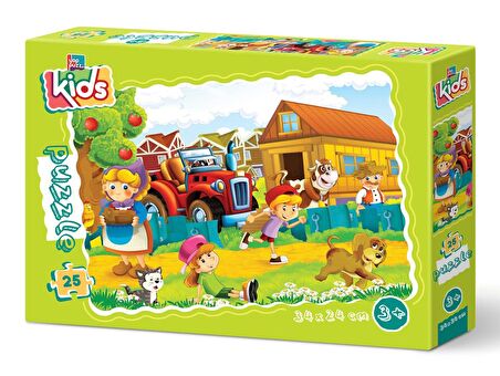 Yappuzz Mutlu Köy 3+ Yaş Büyük Boy Puzzle 25 Parça