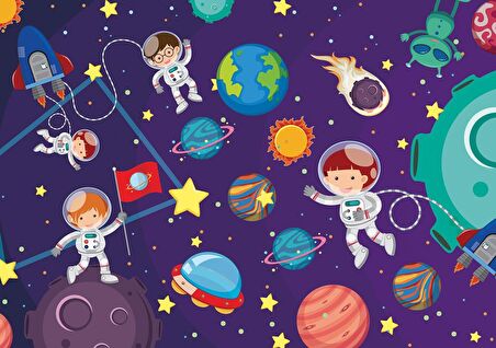 Yappuzz Meraklı Astronotlar 3+ Yaş Büyük Boy Puzzle 16 Parça