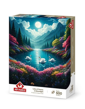 Art Puzzle Ay Işığında Kuğular Gölü - 500 Parça Yapboz 40509