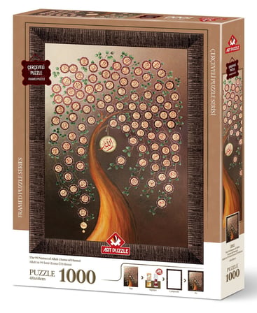 Art Puzzle Allah'ın 99 İsmi (Esma-Ül Hüsna) 1000 Parça Çerçeveli Puzzle