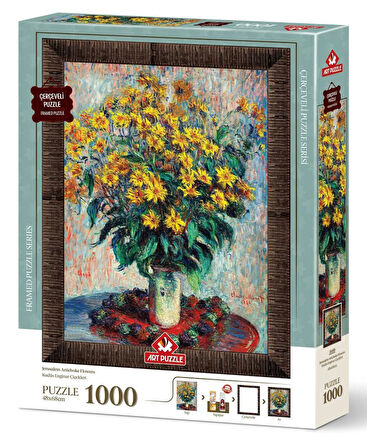 Art Puzzle Kudüs Enginar Çiçekleri Claude Monet 1000 Parça Çerçeveli Puzzle - 5688