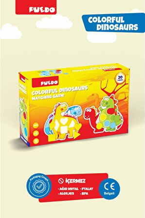 Puedo Colorful Dinosaurs Eşleştirme Oyunu