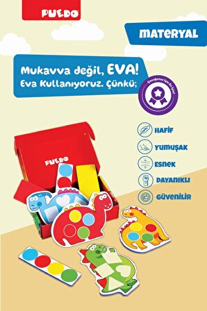 Puedo Colorful Dinosaurs Eşleştirme Oyunu