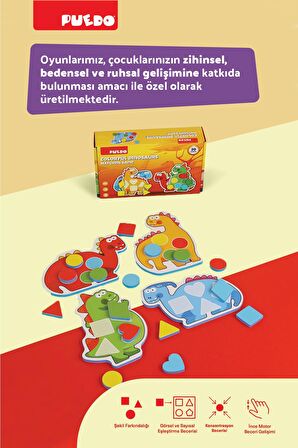 Puedo Colorful Dinosaurs Eşleştirme Oyunu