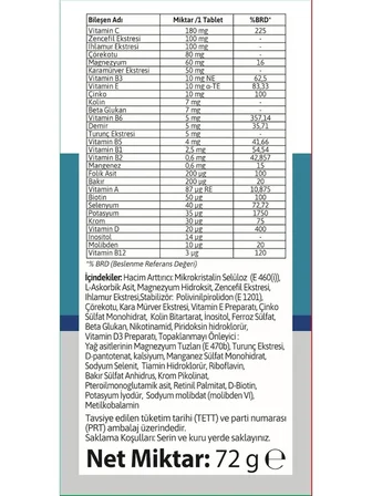 WEFORTİS MULTİVİTAMİN COMPLEX 60 TB DIETARY SUPPLEMENT