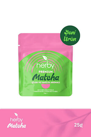 Herby Premium Matcha Çilek ve Vanilya Aromalı